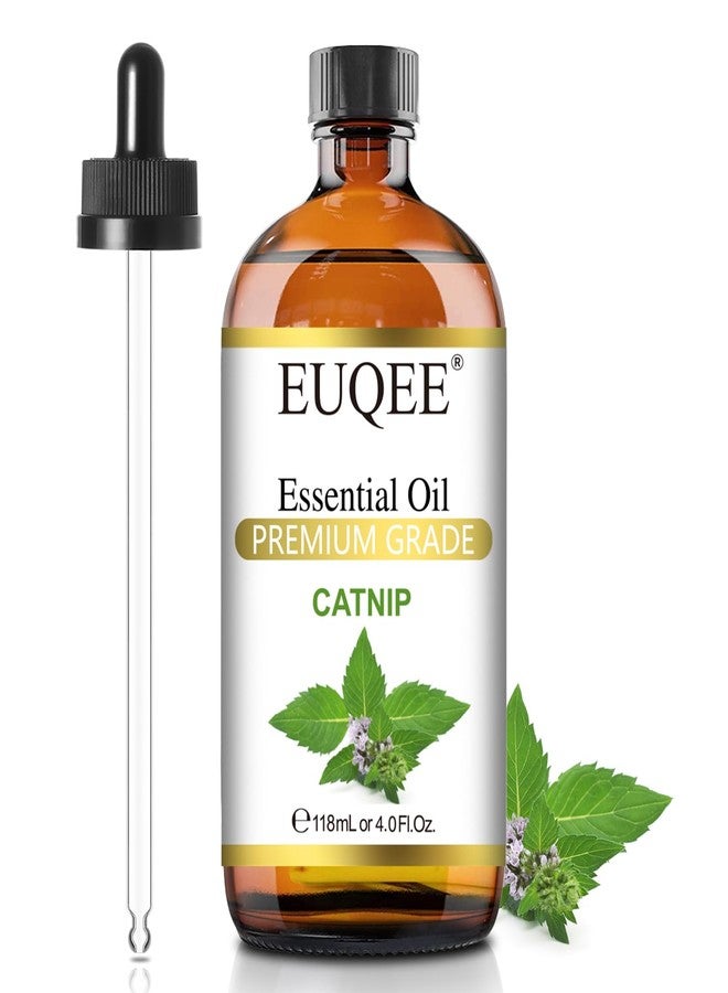 EUQEE 118ML Catnip Essential Oil, Pure & Fresh Herbal Aroma Catnip Essential Oil with Glass Dropper Great for Air Refresher, Massage, Diffuser, DIY Soap, Candle Making, Aromatherapy, Sleep - Image 1